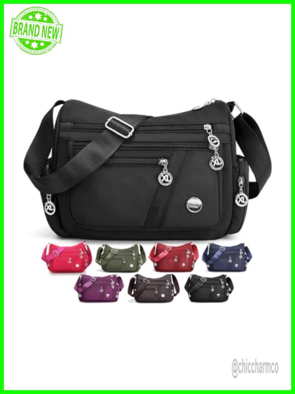 Unbranded Women's Crossbody Bag Roomy Multiple Pockets Shoulder Handbag Tote